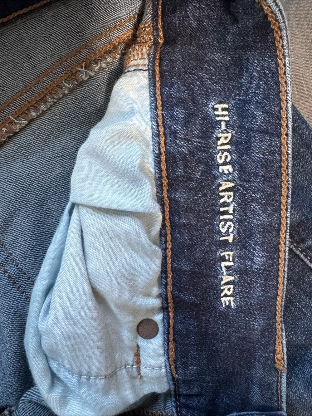American Eagle Outfitters Dark Indigo Flare Jeans - Picture 3 of 6